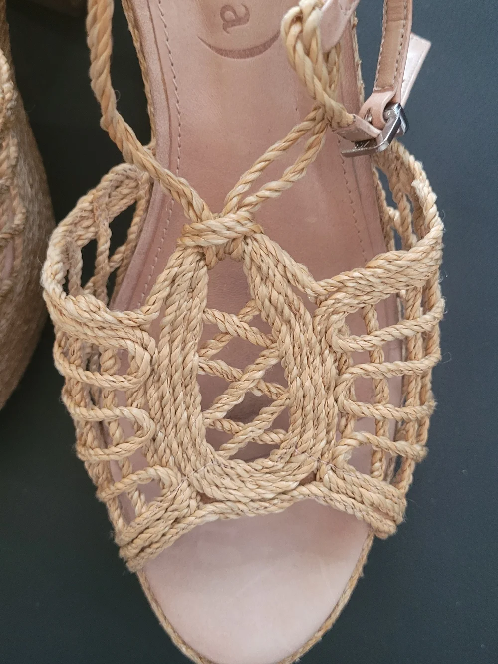 Braided Espadrille Platform Sandal - Natural Beige